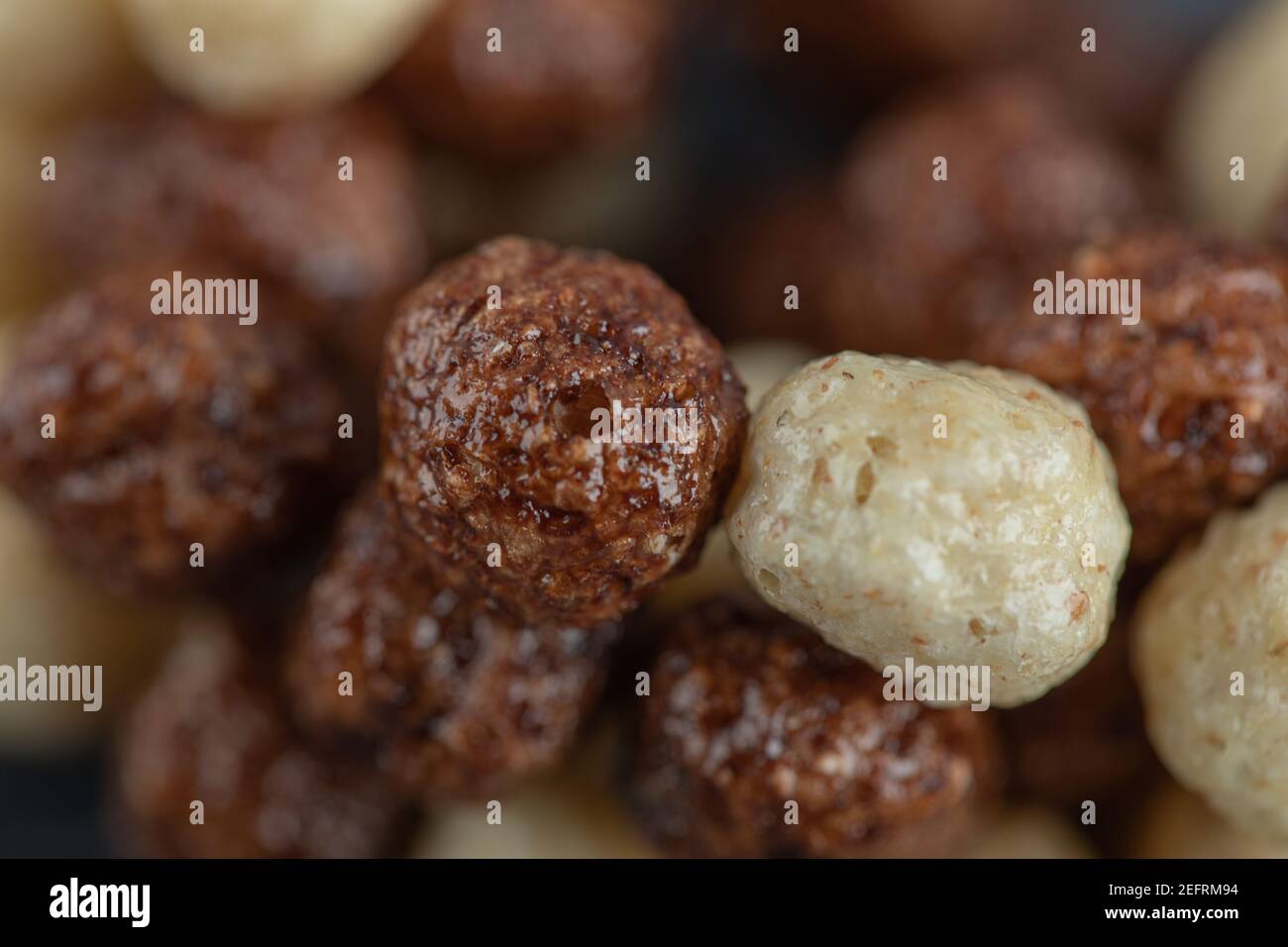 Chocolate corn balls flakes as a background Stock Photo Alamy