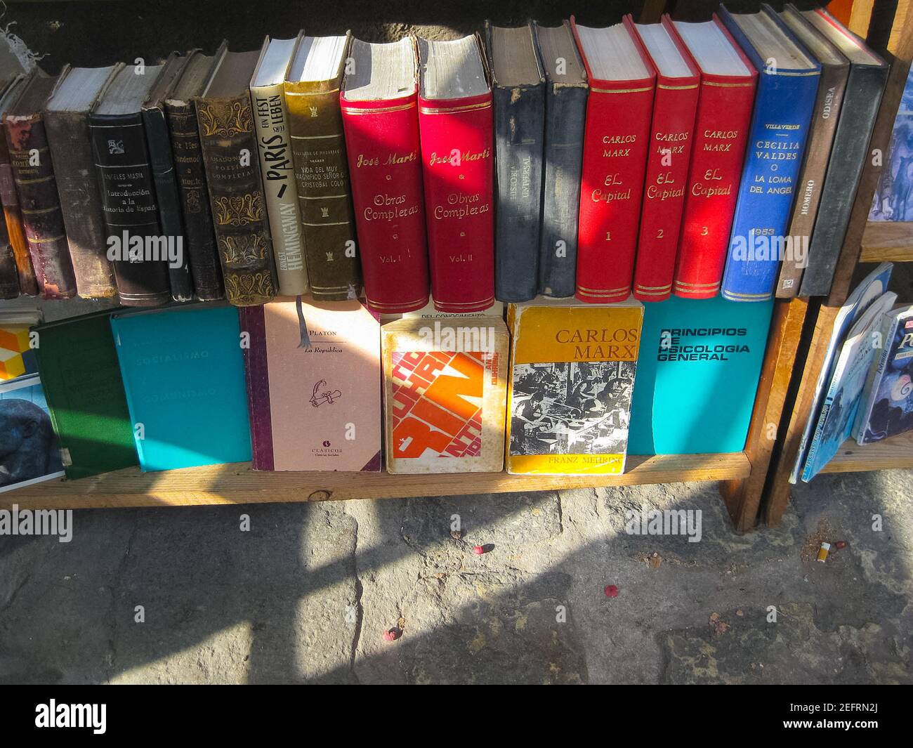 Havana, Cuba April 03, 2013 Books in the library in the city of
