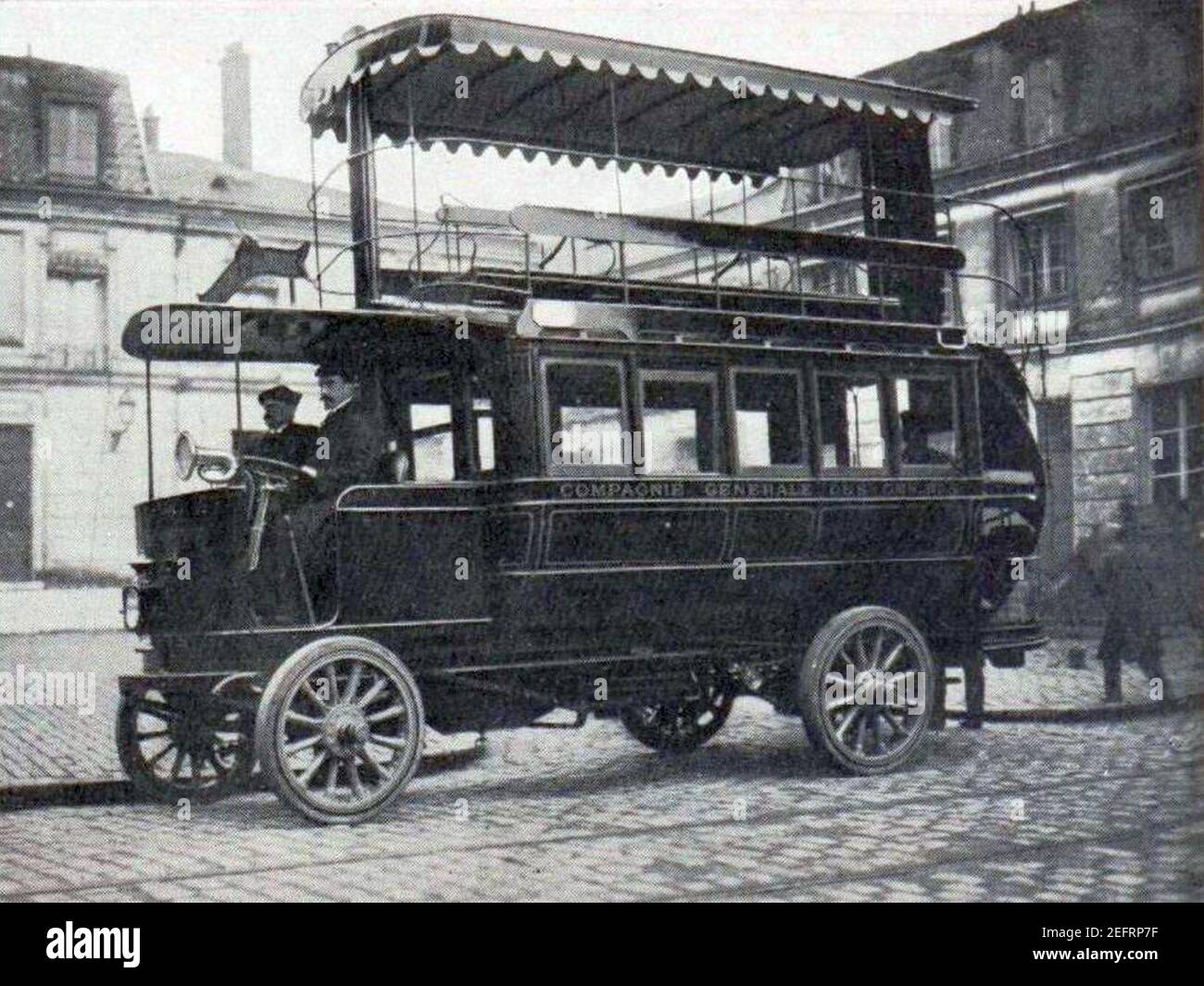 Omnibus automobile à vapeur Gardner-Serpollet, de la Compagnie Générale des Omnibus de Paris (1906). Stock Photo