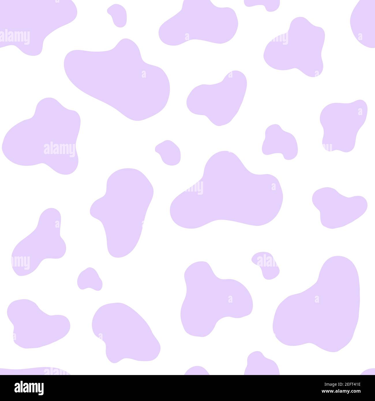 Purple cow seamless pattern. Vector abstract background with hand drawn stains on a white background Stock Vector