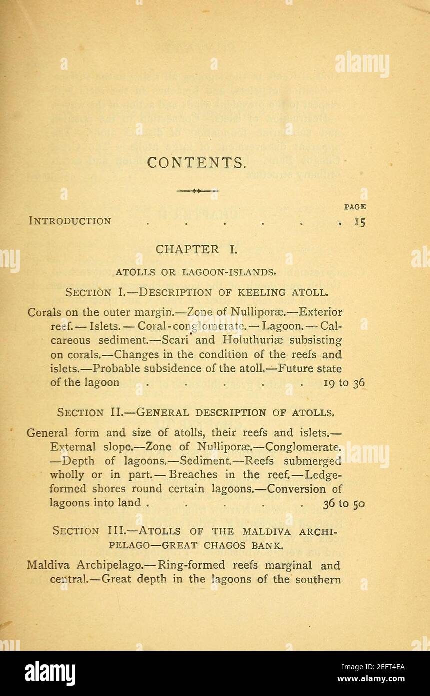On the structure and distribution of coral reefs (Page 9 Stock Photo