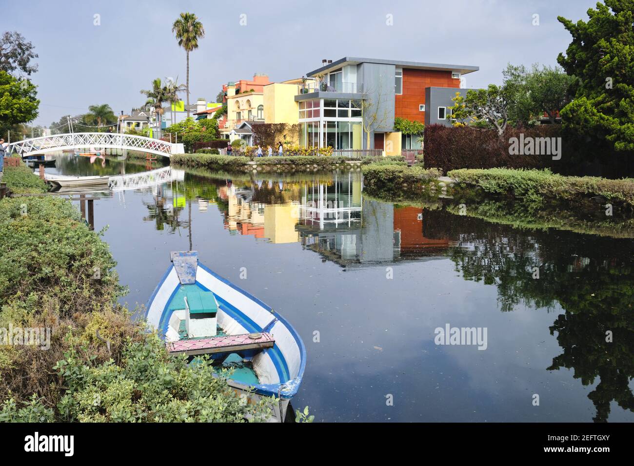 Modern Buildings Along The Grand Canal, Los Angeles Stock Photo
