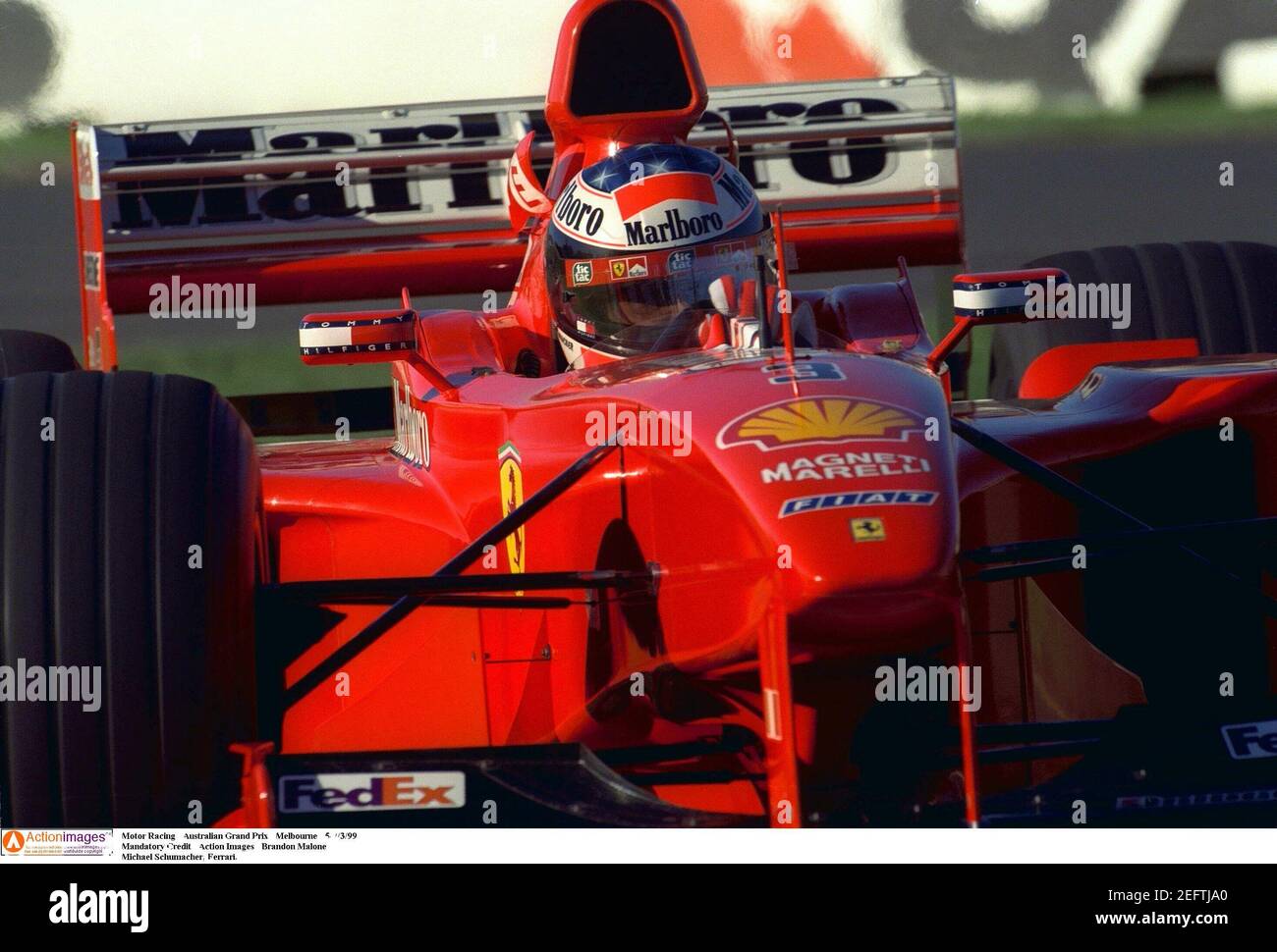 Motor Racing : Australian Grand Prix : Melbourne : 5-7/3/99 Mandatory Credit : Action Images Brandon Malone Michael Schumacher, Ferrari. Stock Photo - Alamy