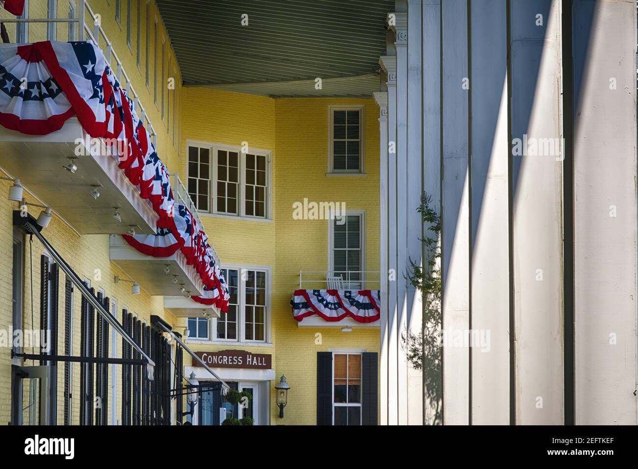 The Terrace Courtyard of the Congress Hall Hotel, Cape May, New Jersey Stock Photo