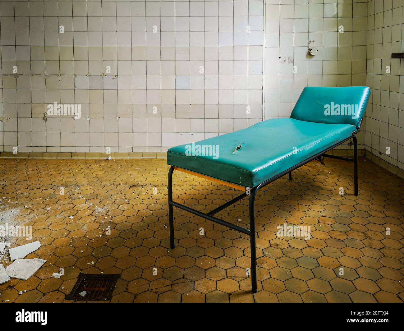 Old hospital bed standing in empty room in old abandoned hospital Stock Photo Alamy