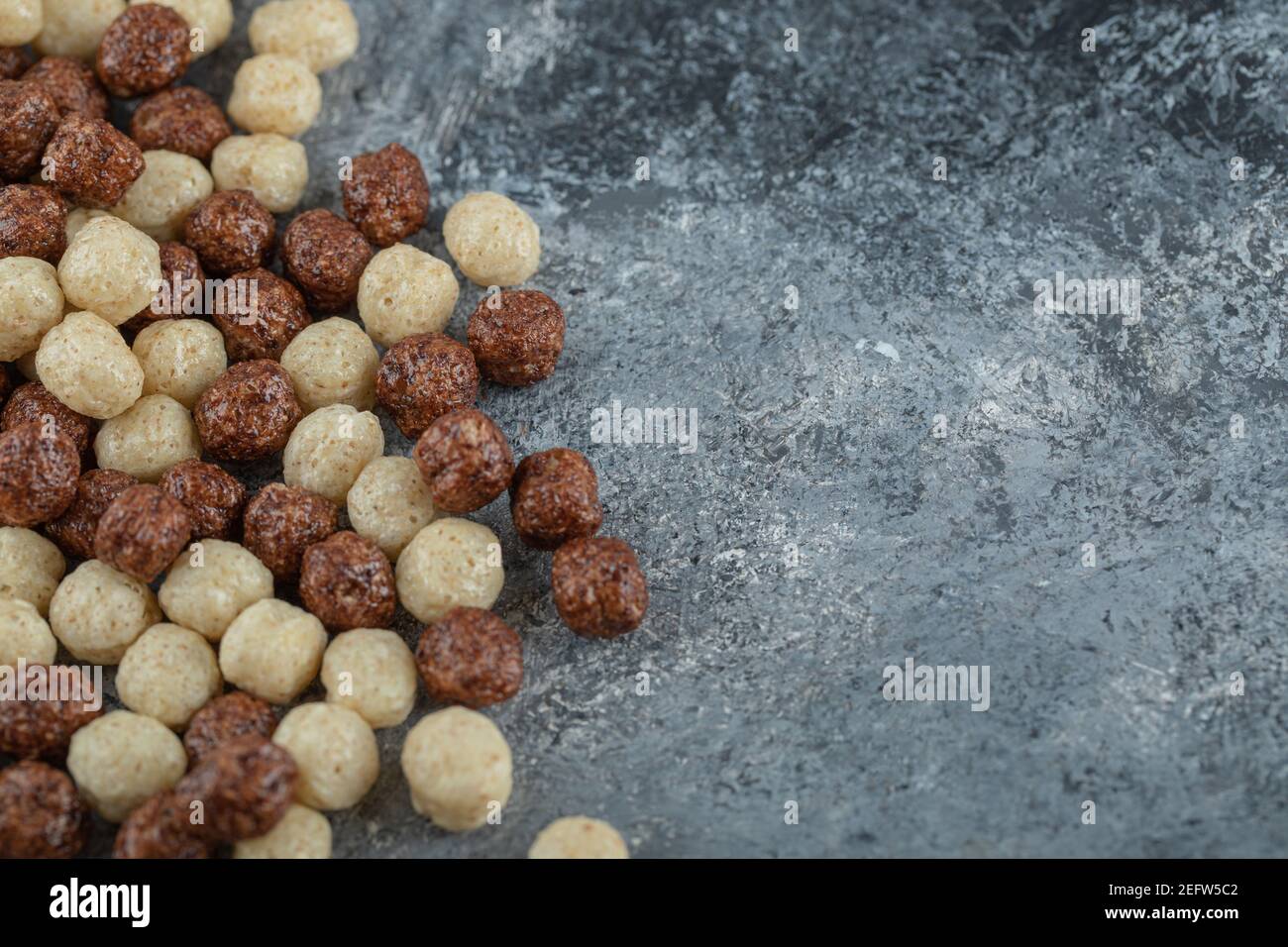 Chocolate balls corn flakes isolated on a gray background Stock Photo