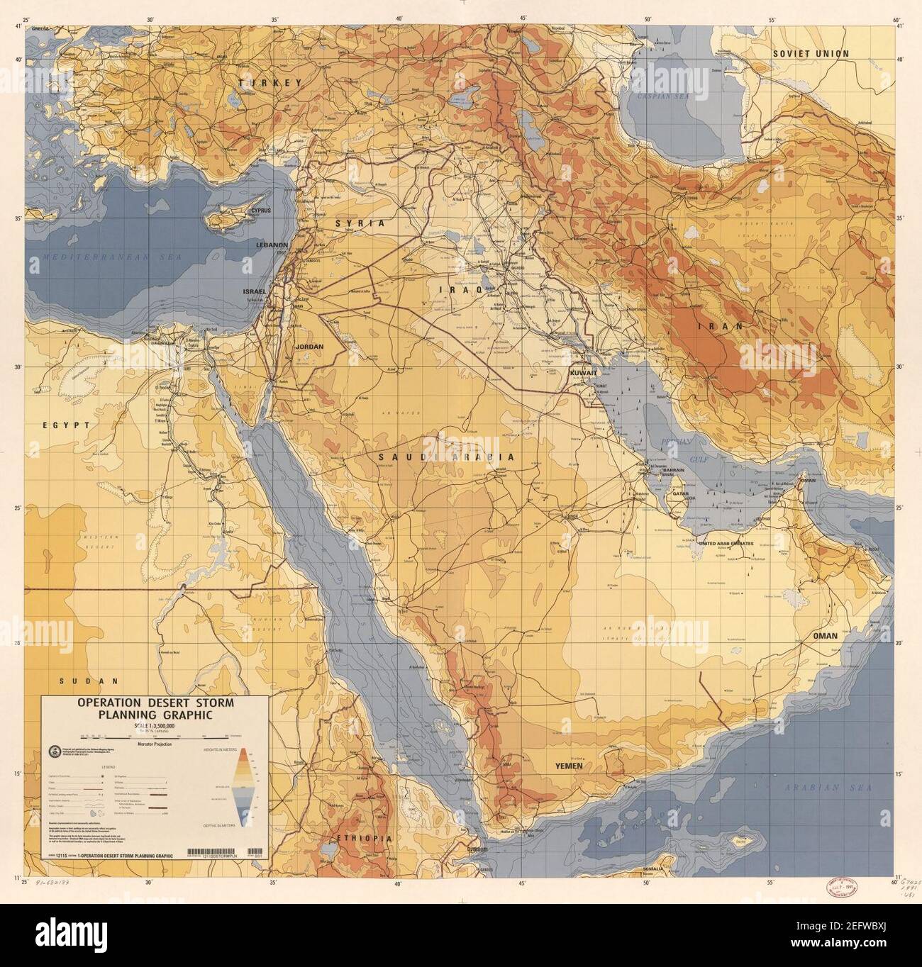 Operation Desert Storm planning graphic Stock Photo Alamy