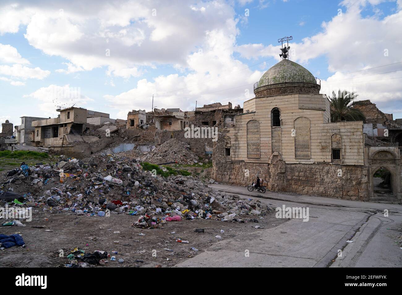 View of the damaged mosque.The Umayyad Mosque (Al-Masfe) which is ...