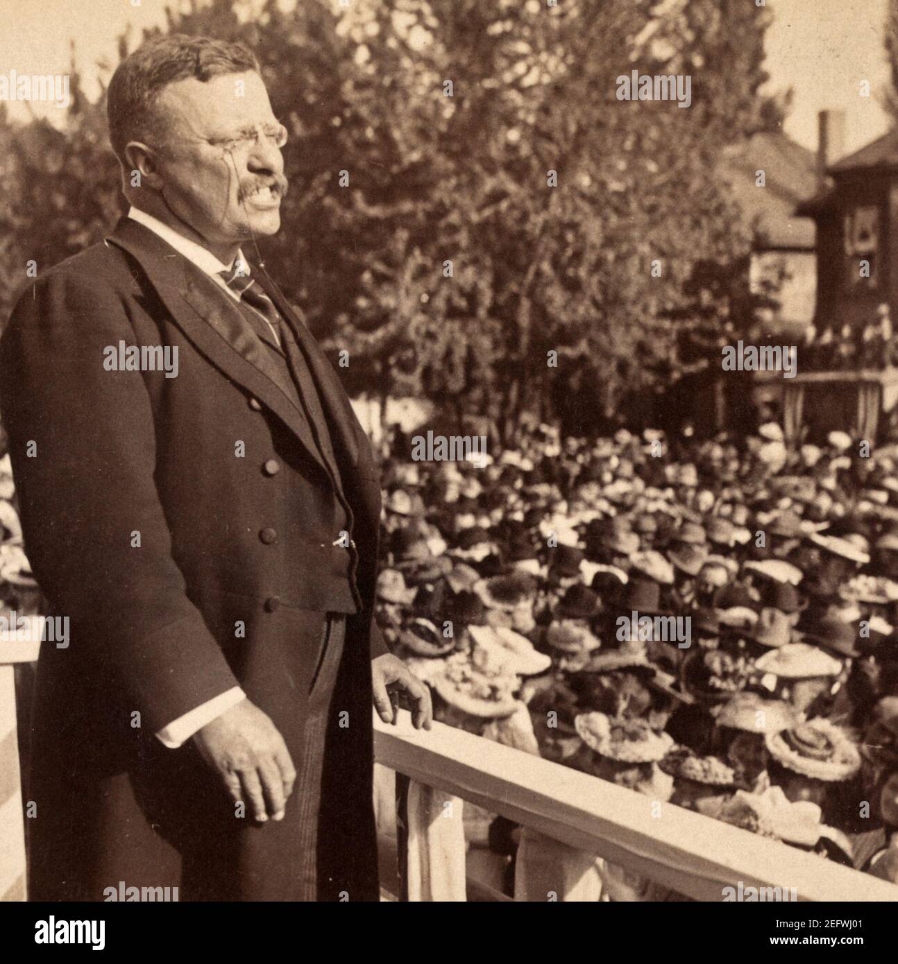 'By hand and heart the American citizen is able to win his way,' President Roosevelt, Boise City, Idaho, July 1903 Stock Photo