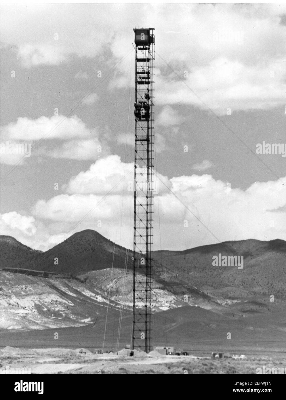 Operation Plumbbob - Diablo tower. Stock Photo