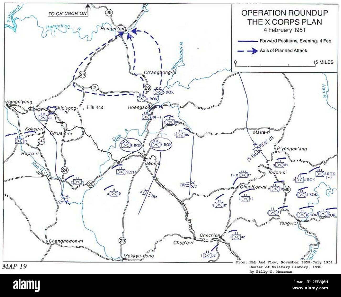 Operation Roundup (1951) map Stock Photo Alamy