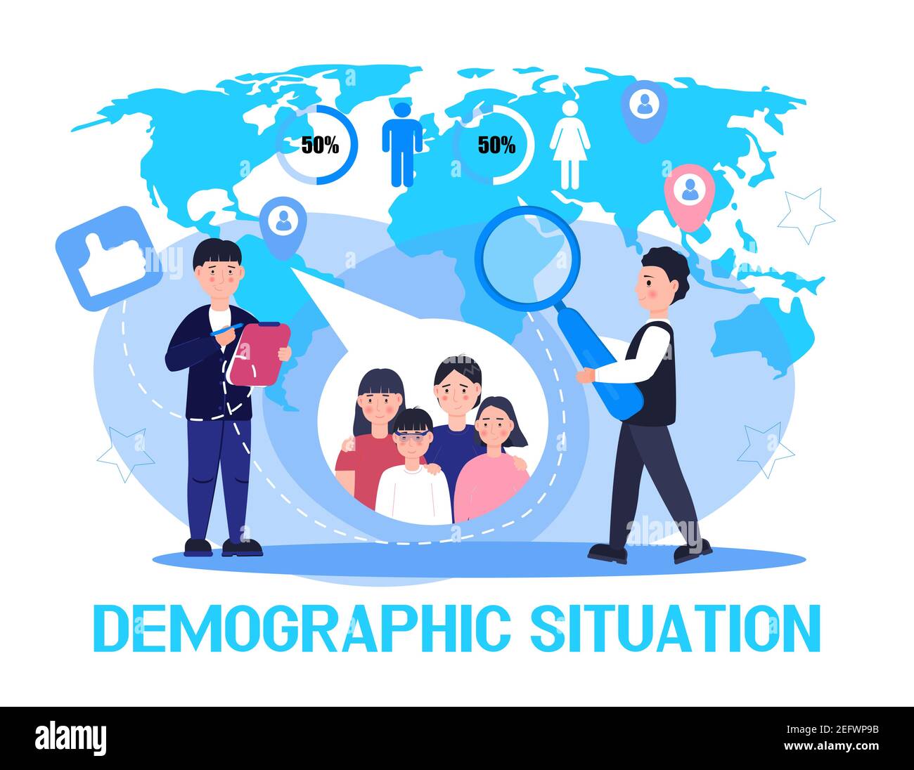 Demographer concept vector for landing page Growth population in the Demographer concept vector for landing page Growth population in the