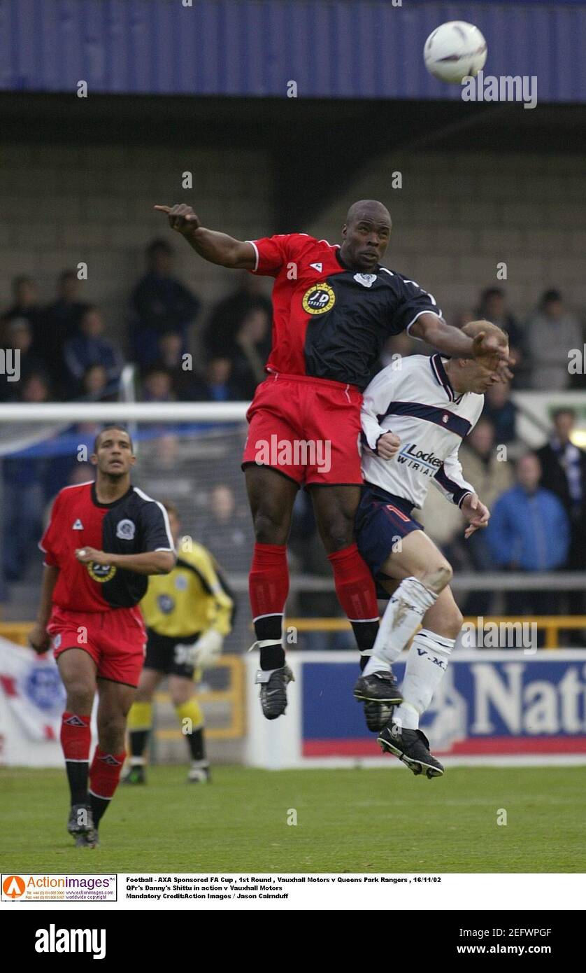 Football Fa Cup 1st Round Vauxhall Motors V Queens Park Rangers 16 11 02 Qpr S Danny S Shittu In Action V Vauxhall Motors Mandatory Credit Action Images Jason Cairnduff Stock Photo Alamy