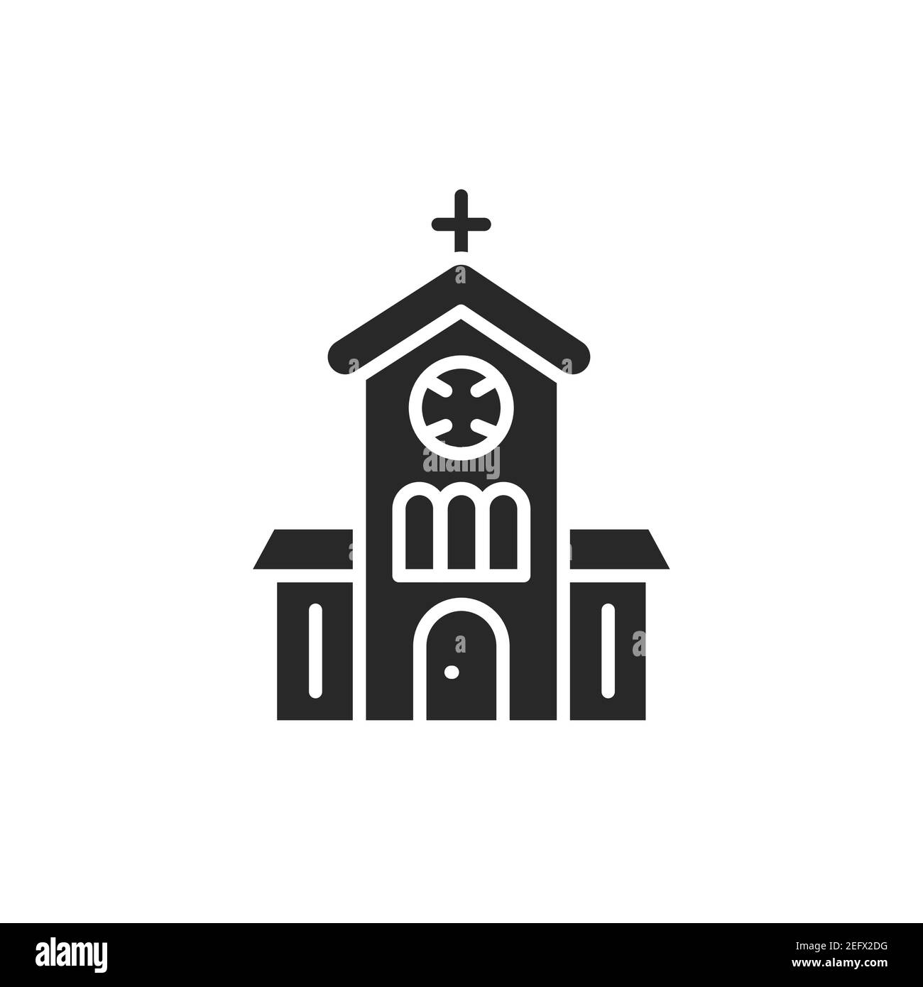 Church color line icon. Isolated vector element. Outline pictogram for ...