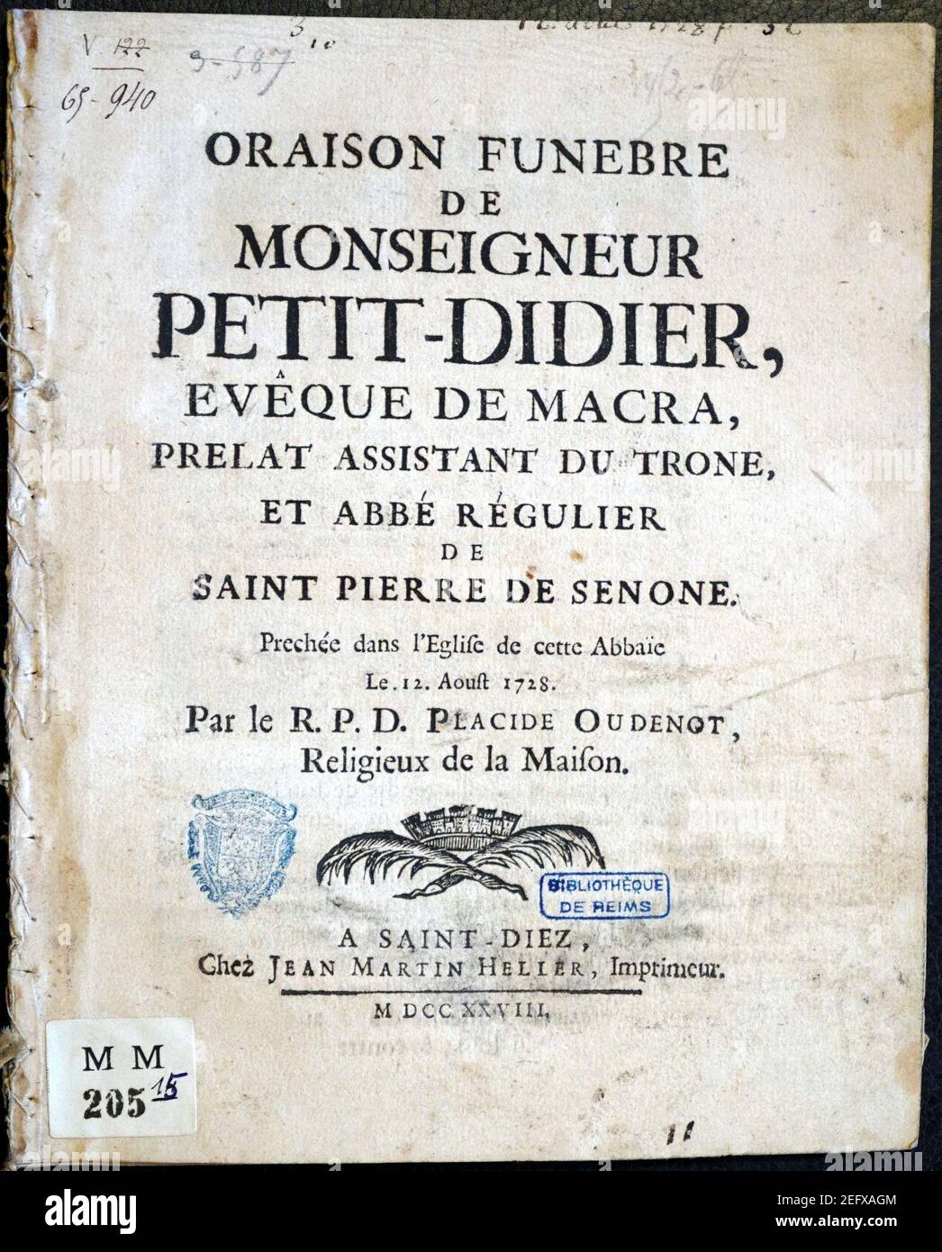 Oraison de Mgr Petit-Didier 71146 Heller. Stock Photo