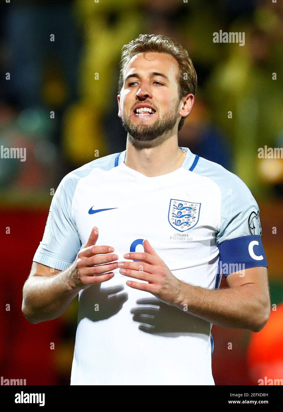 Soccer Football - 2018 World Cup Qualifications - Europe - Lithuania vs England - LFF Stadium, Vilnius, Lithuania - October 8, 2017   England’s Harry Kane        REUTERS/Ints Kalnins Stock Photo