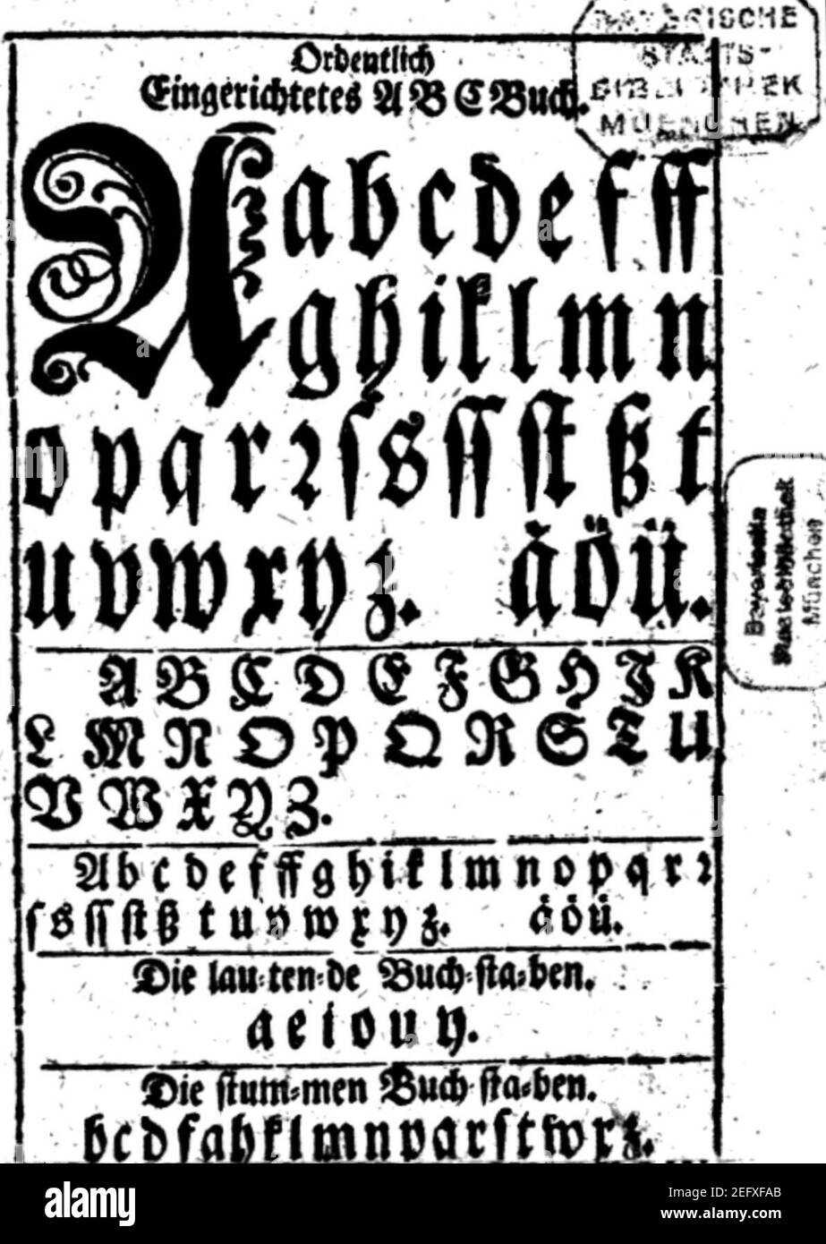 Ordentlich eingerichtetes ABC-Buch ca. 1750. Stock Photo