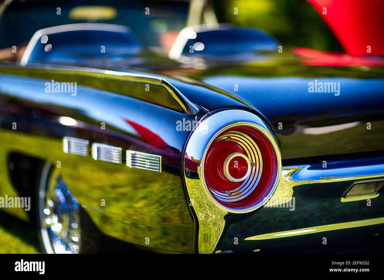 Tail Light Close Up View of a 1962 Ford Thunderbird Convertible Stock Photo