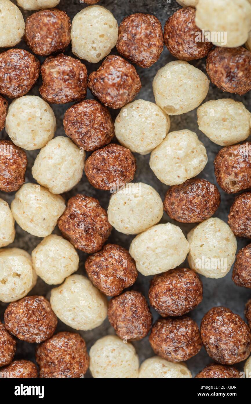 Chocolate corn balls flakes as a background Stock Photo Alamy
