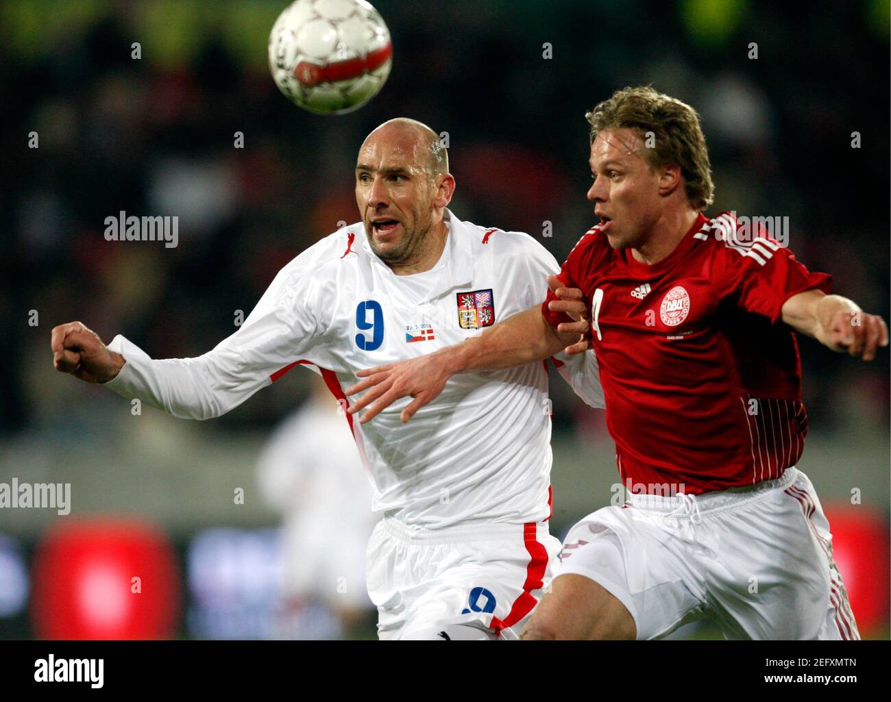 Football Denmark V Czech Republic International Friendly Sas Arena Herning Denmark 26 3 08 Jan Koller