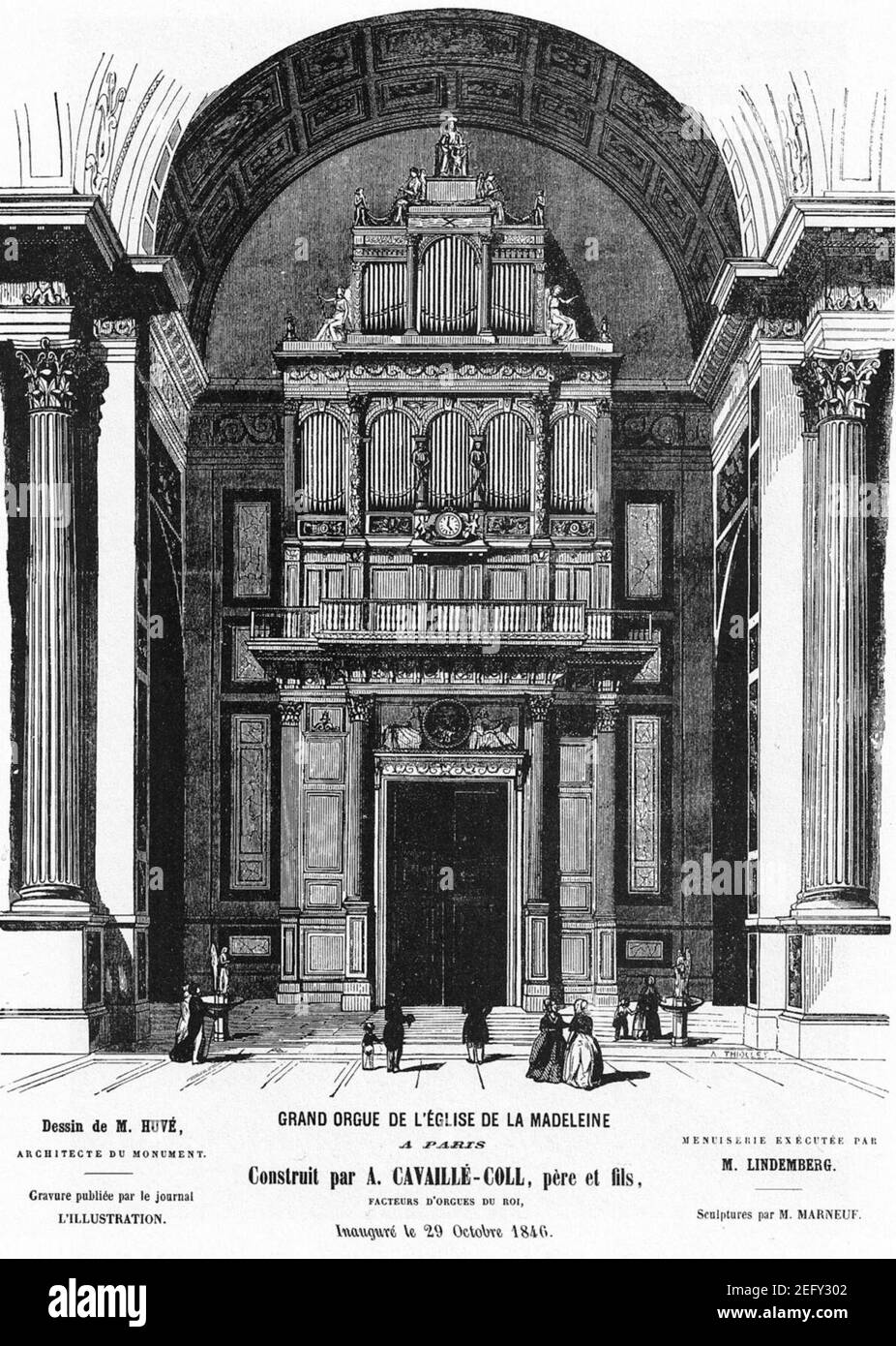 Organ of La Madeleine 1846 Stock Photo Alamy