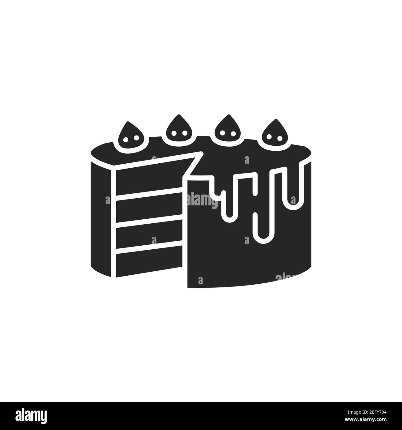 Cake color line icon. Isolated vector element. Outline pictogram for ...