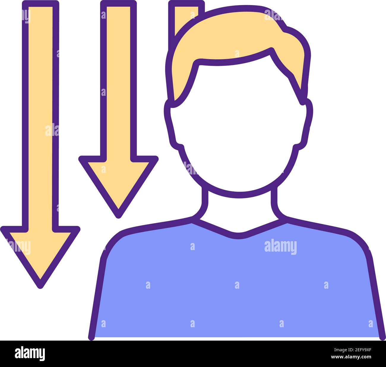 Procrastinator RGB color icon Stock Vector