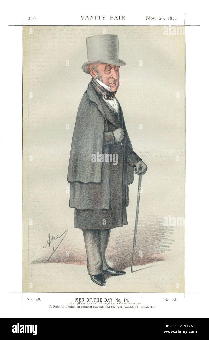 Original Vanity Fair Print of Sir Roderick Murchison. Stock Photo