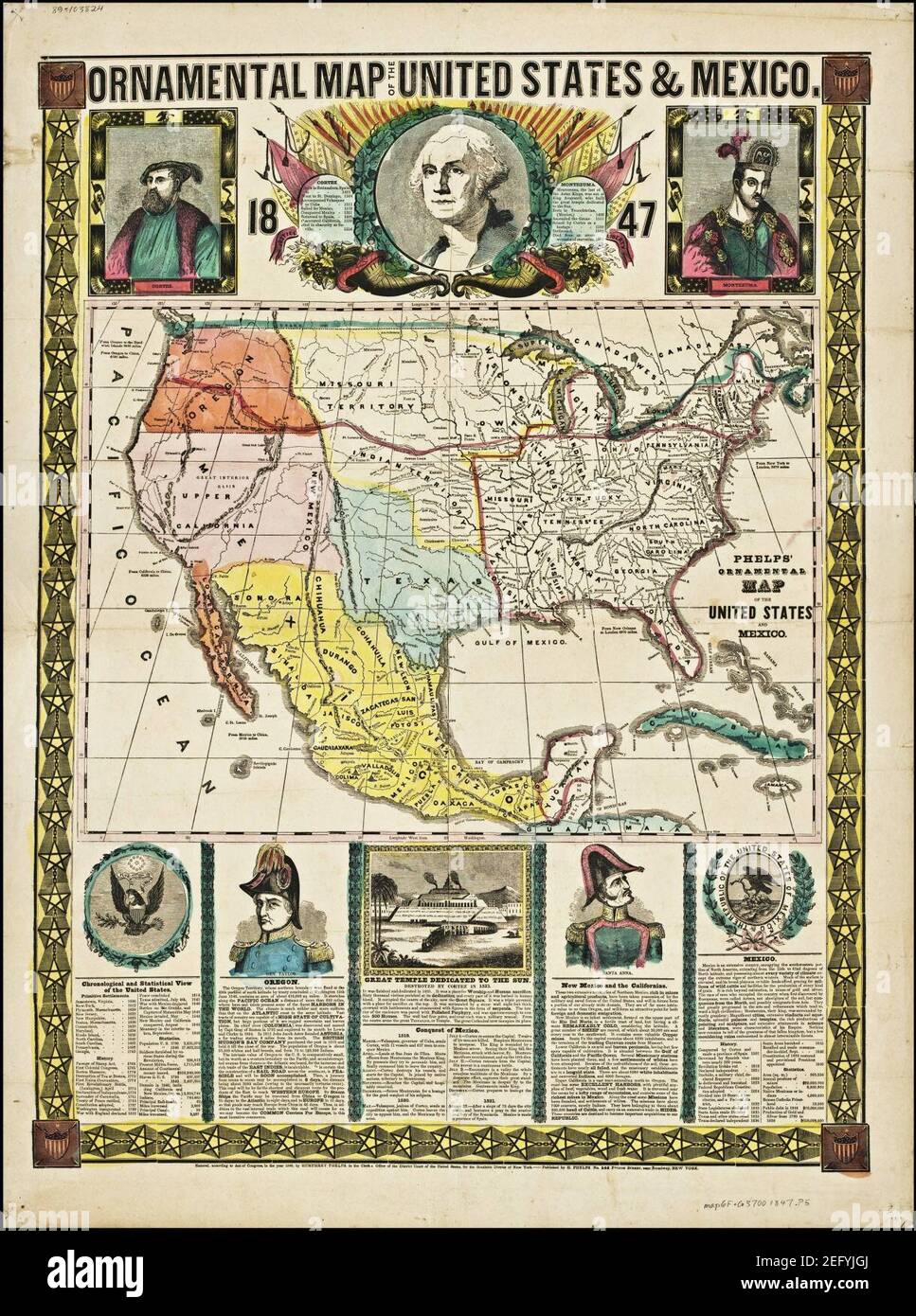 Ornamental map of the united states and mexico hi-res stock photography ...