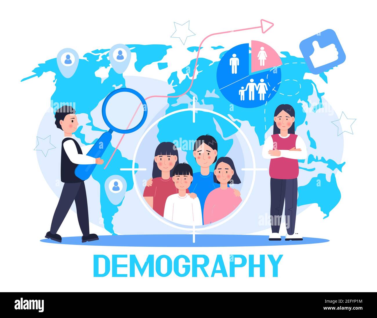 Population demographics infographic world map hi res stock photography Population demographics infographic world map hi res stock photography