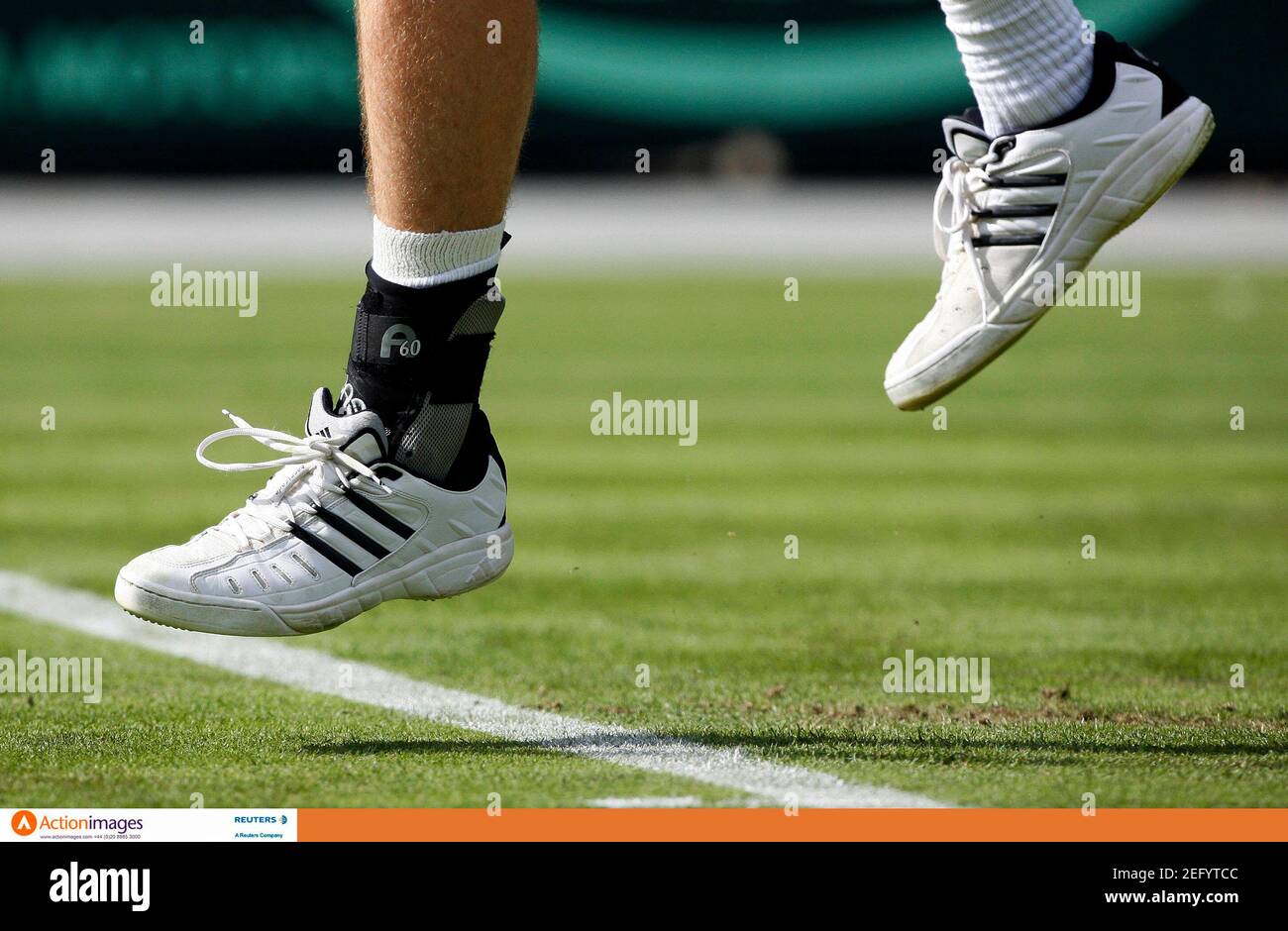 Tennis - Great Britain v Croatia Davis Cup World Group Play-Off - All  England Lawn Tennis & Croquet Club, Wimbledon, England - 21/9/07 A general  view of Great Britain's Andy Murray feet