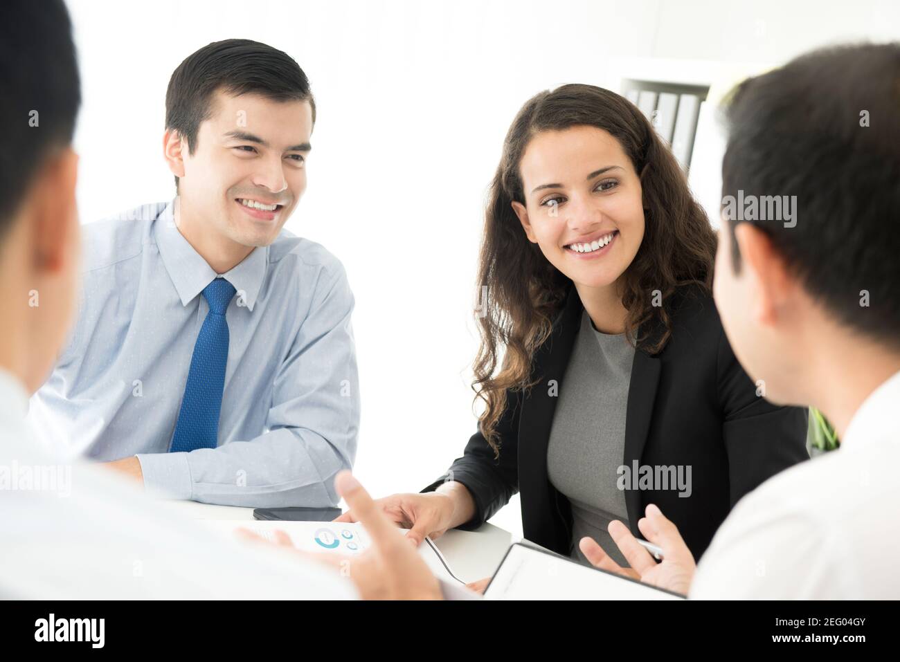 Business people discussing work at the meeting Stock Photo