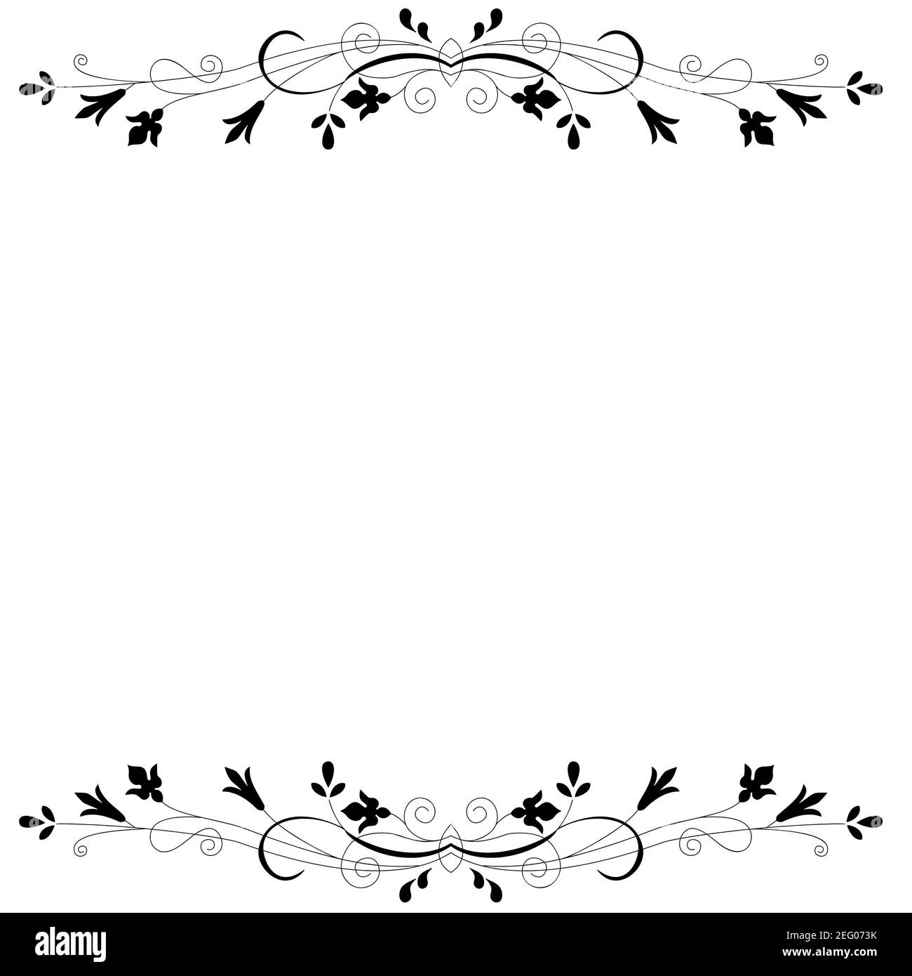 Flower border, white background frame Stock Photo - Alamy