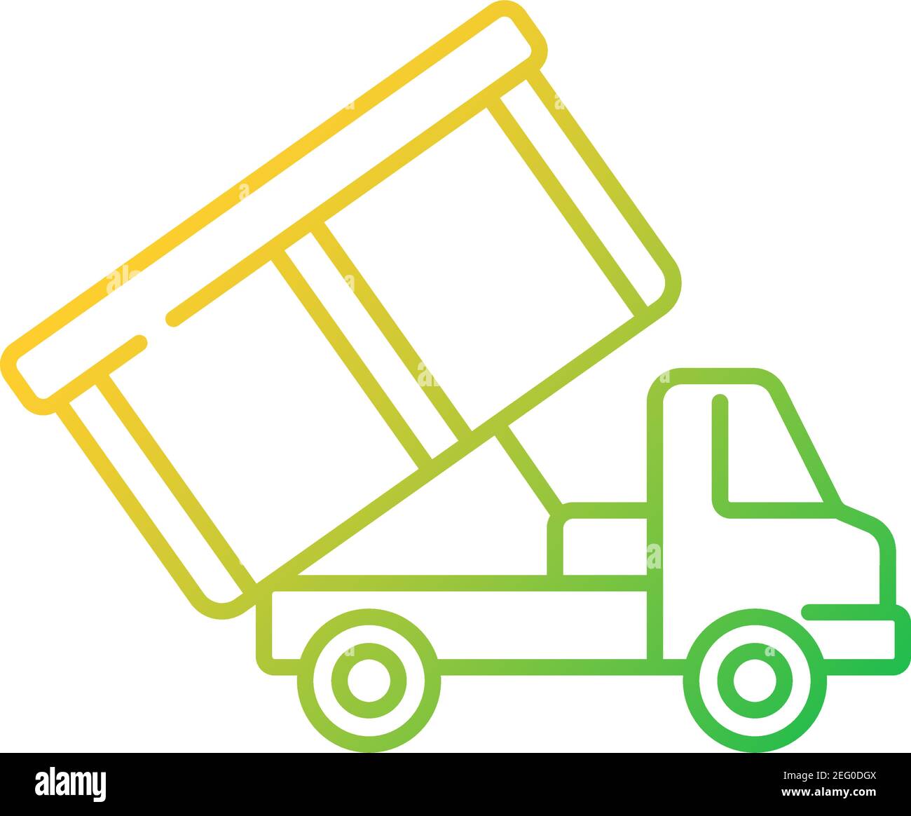 Roll-off truck gradient linear vector icon Stock Vector