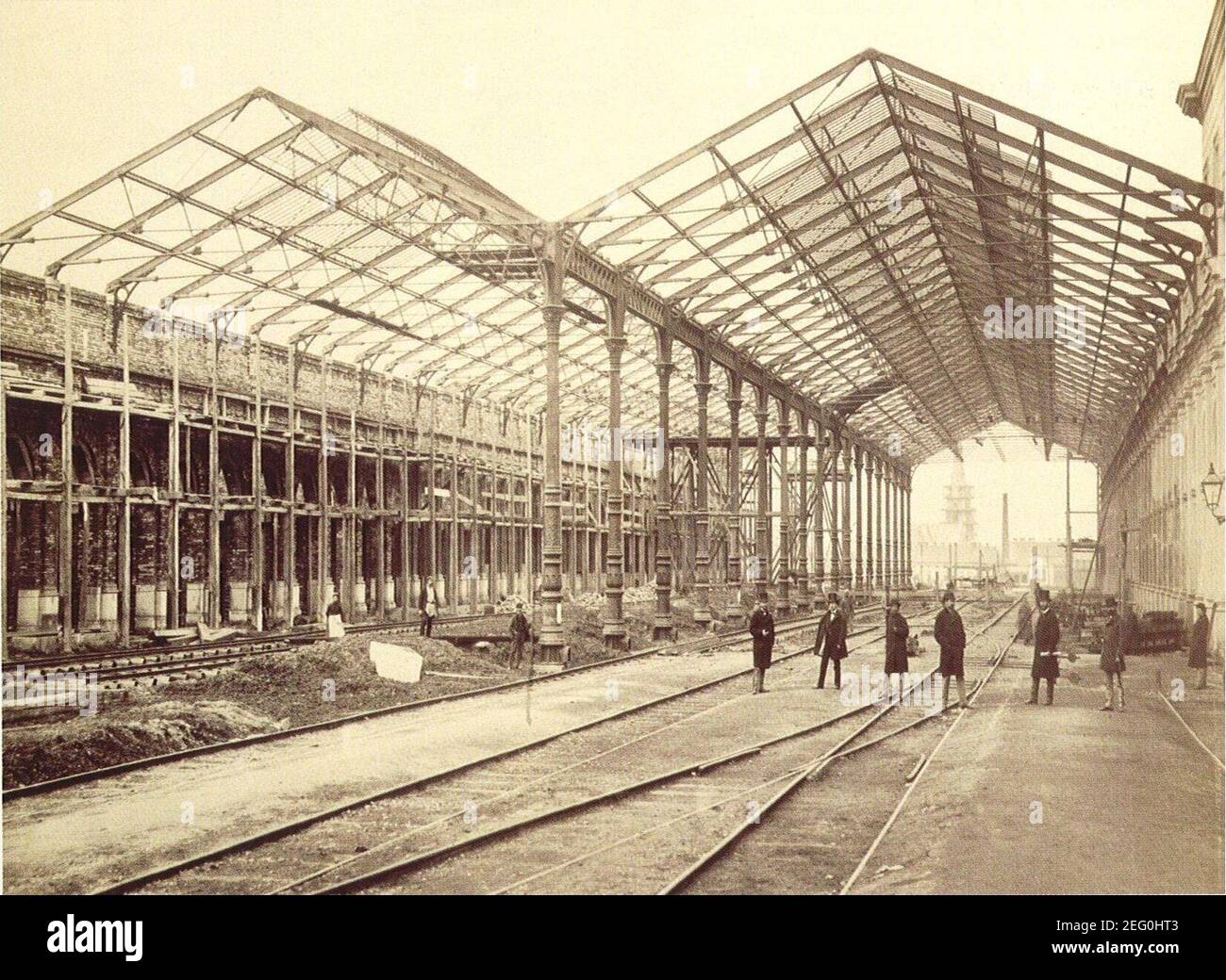 Ostbahnhof Konstruktion 1870. Stock Photo