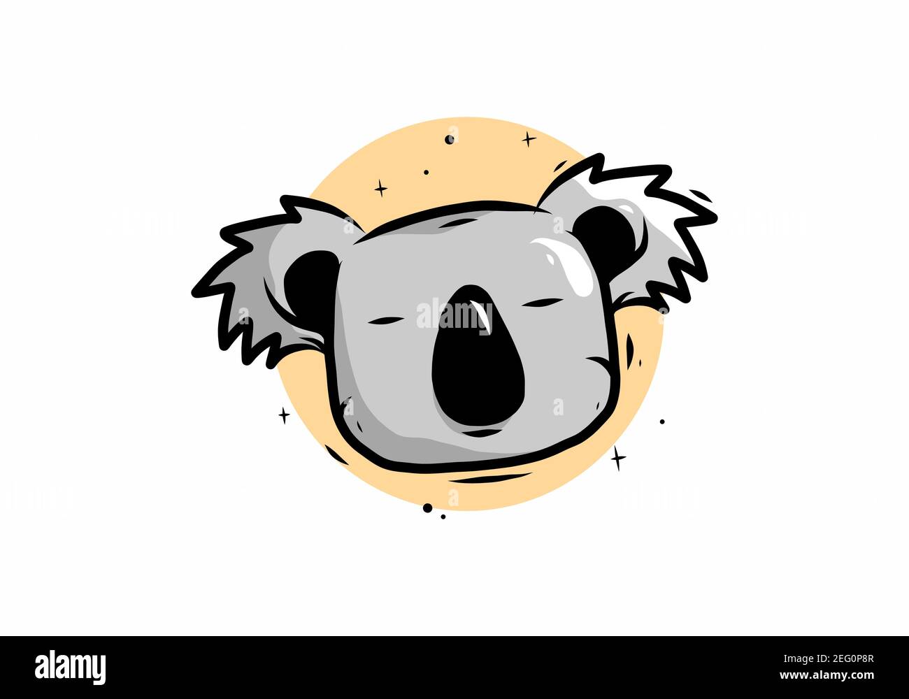 Koala head illustration drawing design Stock Vector Image & Art Alamy