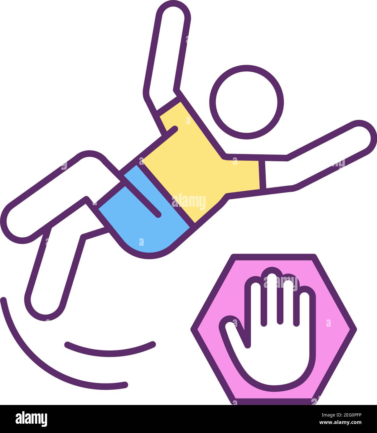 Reducing balance problems RGB color icon Stock Vector