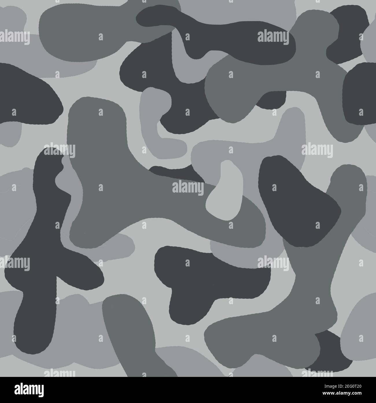 Gray camouflage camo seamless pattern. Military army design, textile for masking hiding hunting. Print for war soldiers in jungle desert forest outdoors, trendy style texture. For wallpapers fabrics Stock Photo
