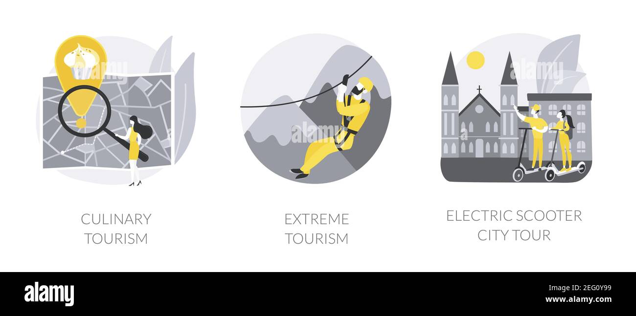 Authentic travel experience abstract concept vector illustrations. Stock Vector