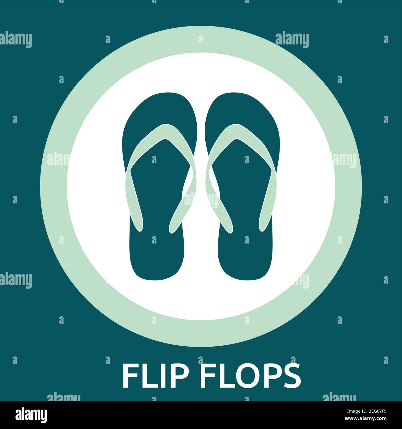 Flip Flops. Hand-drawn vector illustration on white background Stock Vector