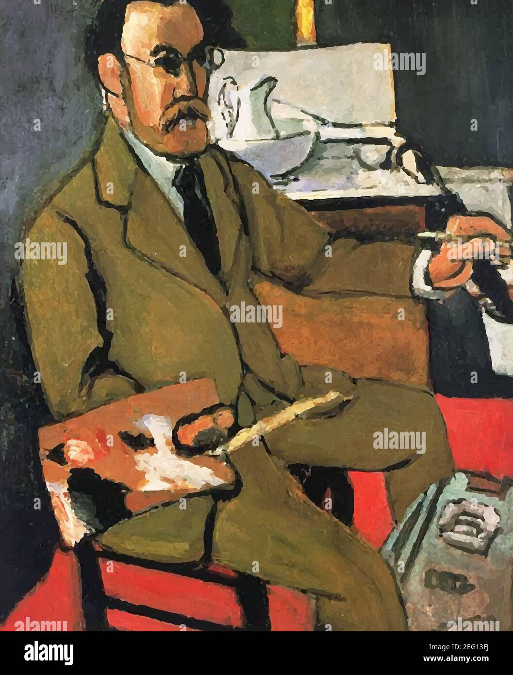 My digital altered The Self-portrait by Henri Matisse 1918. the Matisse Museum in Cateau, France Stock Photo