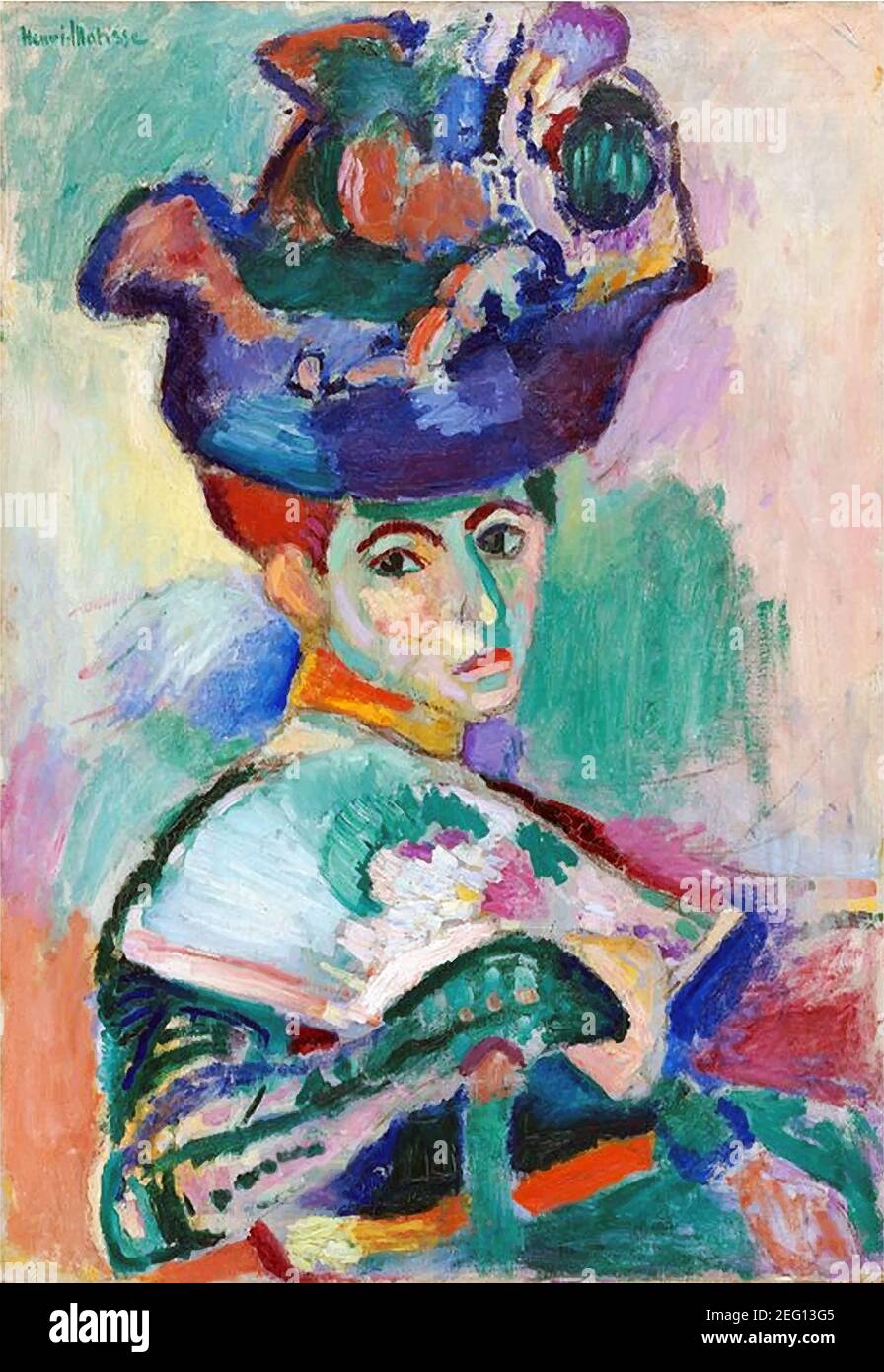 My digital altered The Woman With A Hat by Henri Matisse 1905. the San Francisco Museum Of Modern Art, USA Stock Photo