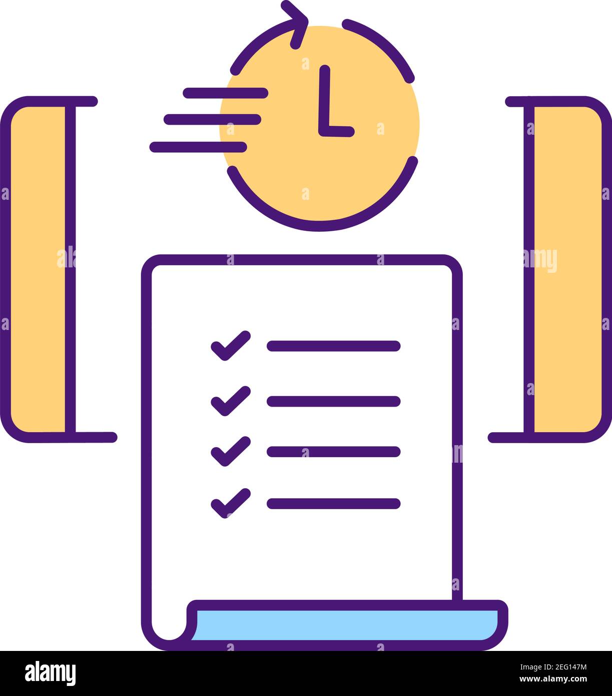 Time saving contract RGB color icon Stock Vector