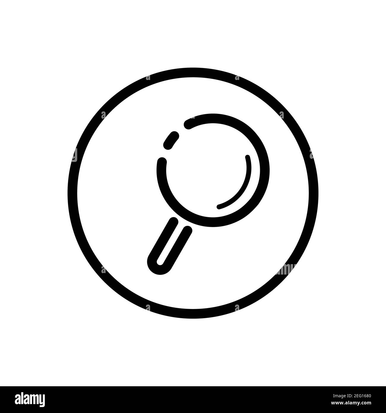 Magnifying glass. Search and analytics. Commerce outline icon in a ...