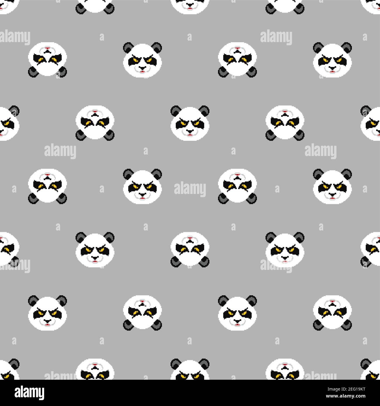 Angry Panda pixel art pattern seamless. 8 bit Panda head background. vector  texture Stock Vector Image & Art - Alamy