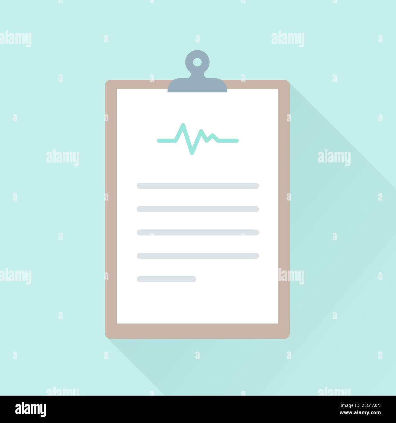 Clipboard medical icon. Heartbeat wave. Concept of health check up