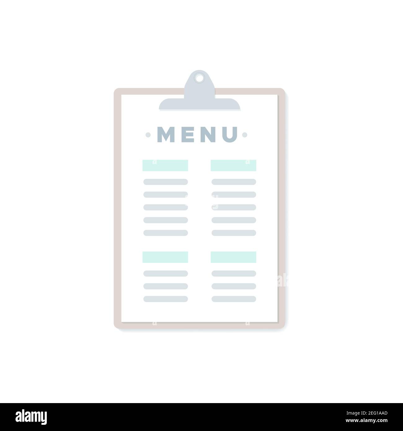 Clipboard icon. Menu restaurant. Vector illustration, flat design Stock Vector Image & Art Alamy