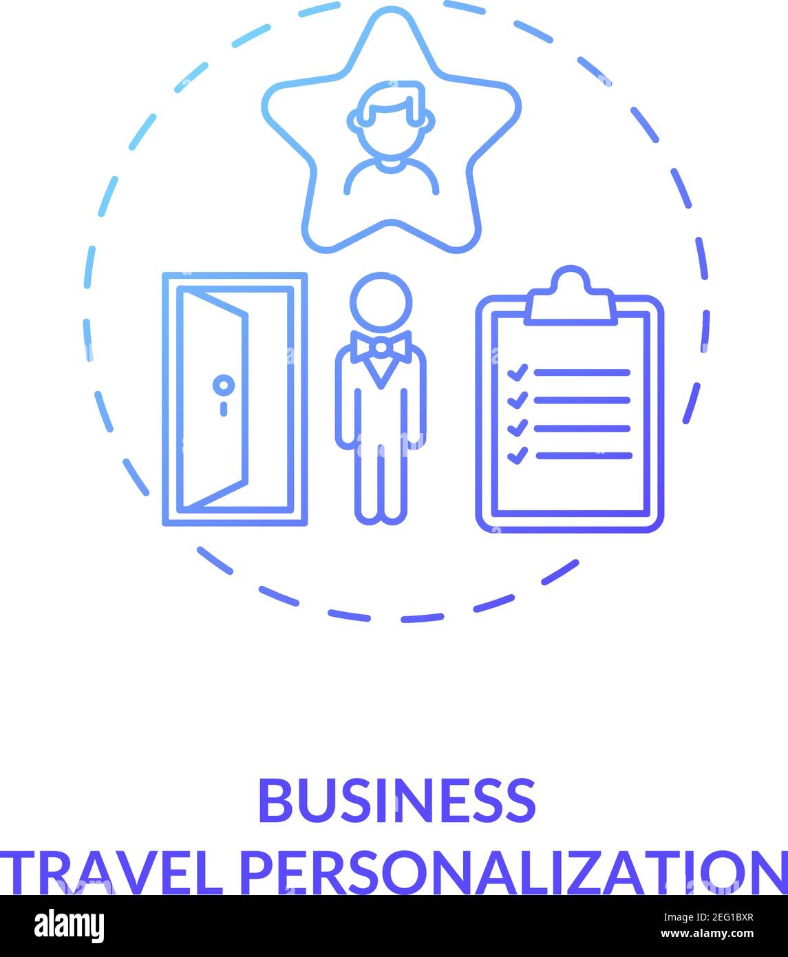 Business travel personalization concept icon Stock Vector