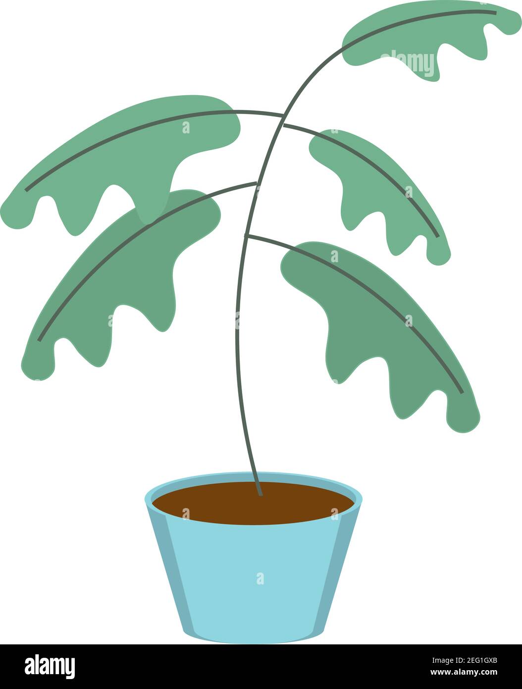 gardening plant in pot decoration vector illustration icon on white ...