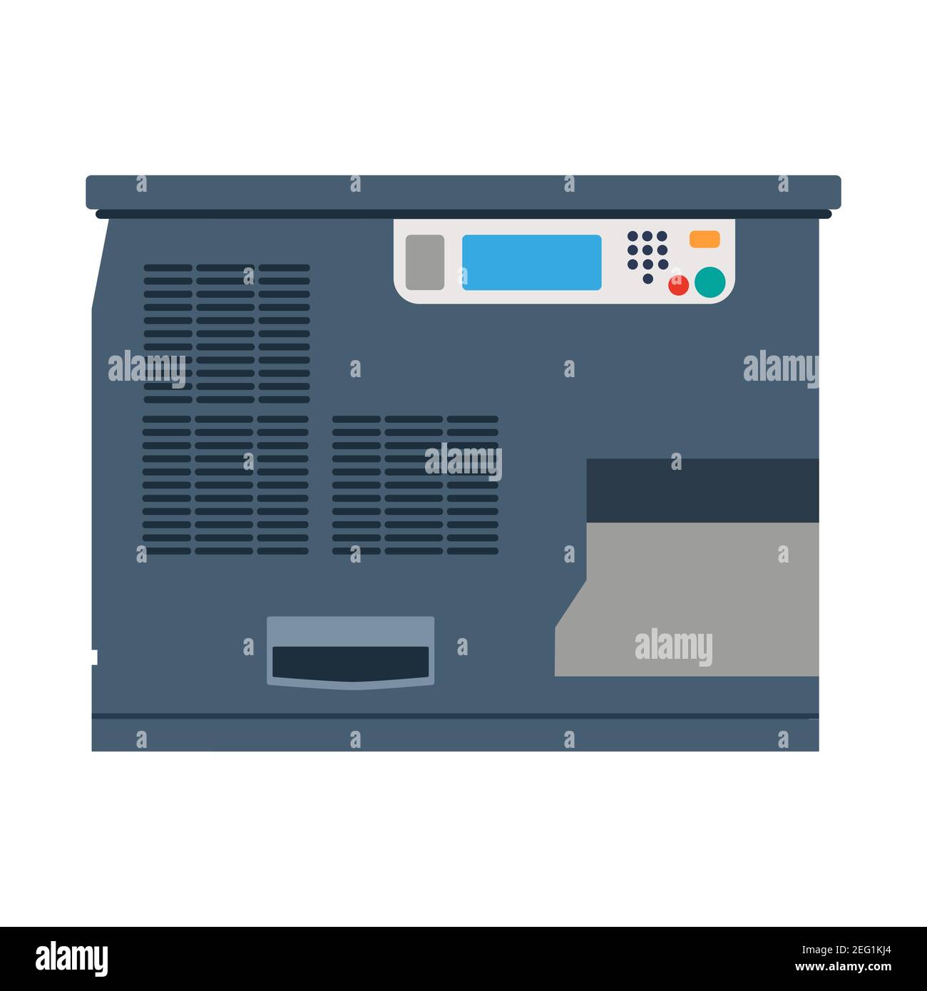 Office printer technology vector illustration. Computer printer paper ...